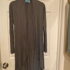 Survival Duster Sweater/Cardigan Drape Collar Gray SZ Small‎